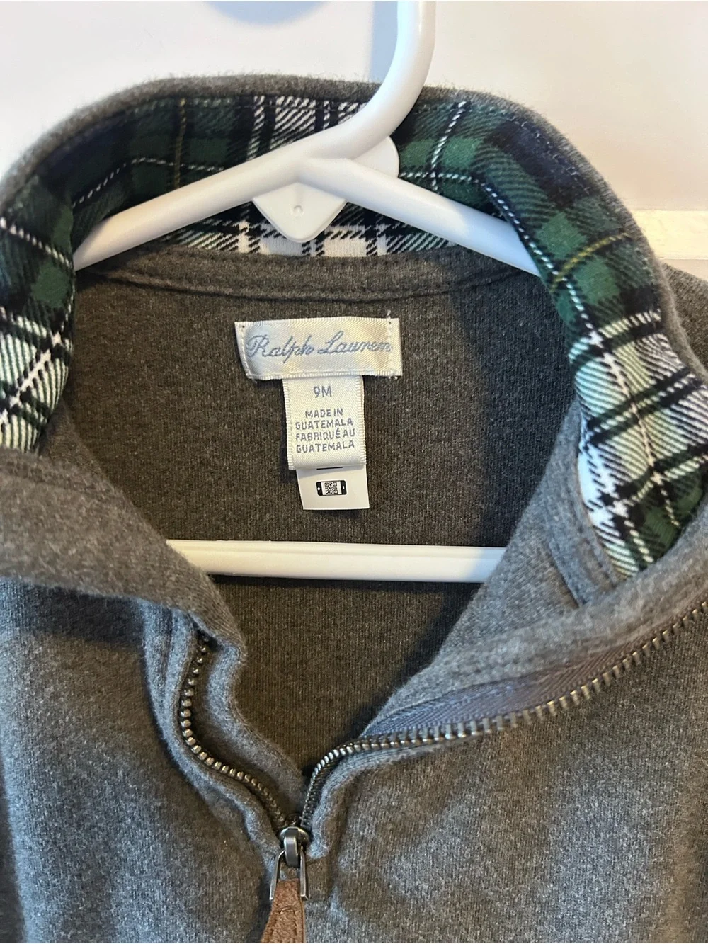 Ralph Lauren Baby Boy Quarter-Zip Pullover - Charcoal Gray